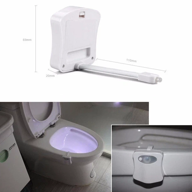 LED подсветка для унитаза с датчиком движения Light Bowl 8 цветов ночник для туалета RGB - Фото 5 LED подсветка для унитаза с датчиком движения Light Bowl 8 цветов ночник для туалета RGB - изображение 5