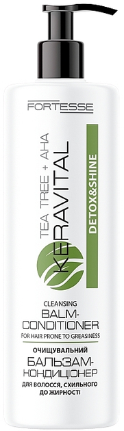 Бальзам-кондиционер с чайным деревом и AHA-кислотами - Fortesse Professional Detox & Shine KeraVital Cleansing Balm-Conditioner 400ml (1433385-25706263) 