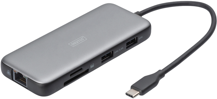 Stacja dokująca DIGITUS 2x HDMI, 3x USB 3.2 Gen 2, 1x RJ45, 1x SD, 1x MicroSD, 1x USB-C PD (DA-70915) - obraz 5