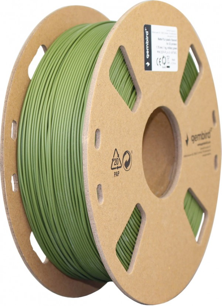 Filament do wkładu Gembird PLA 1.75 mm Oliwkowy (3DP-PLA-01-MTMG) - obraz 1