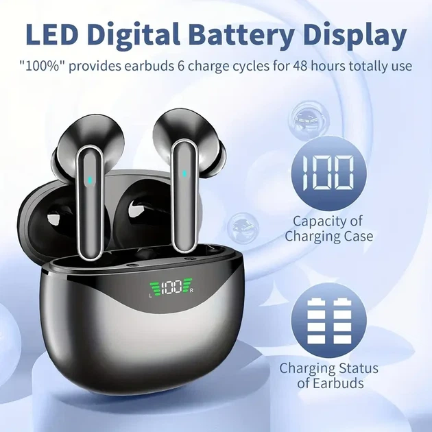 Бездротові навушники LIFEBEE Сенсорні Bluetooth/ чорні - зображення 7