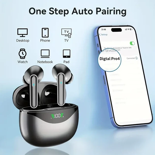 Бездротові навушники LIFEBEE Сенсорні Bluetooth/ чорні - зображення 8
