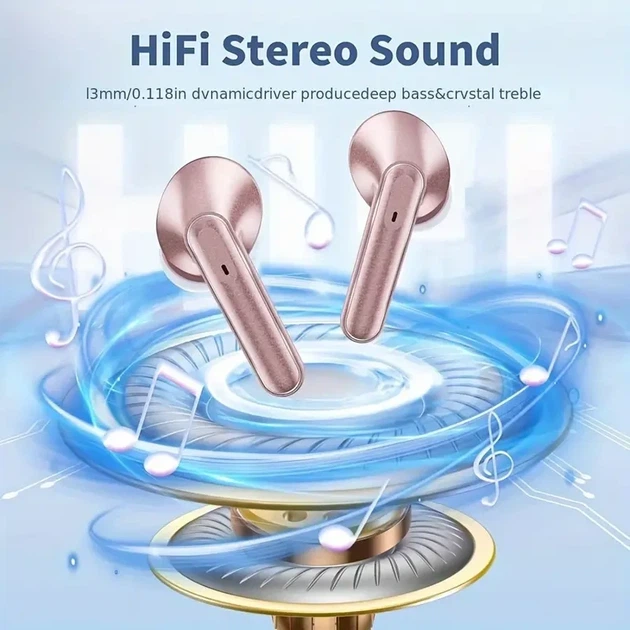 Беспроводные наушники LIFEBEE Сенсорные Bluetooth/ Розовые - изображение 4