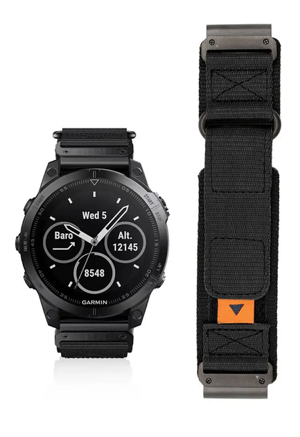 Ремешок тканевый для Garmin Fenix 8 | Fenix 8 Pro (51 mm) черный