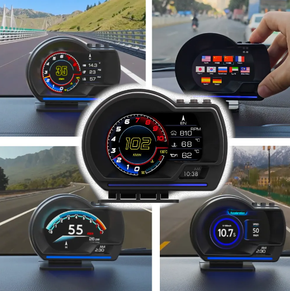 Бортовий комп'ютер HUD P6, GPS-спідометр, OBD2 - зображення 4