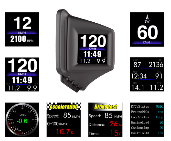 Бортовой компьютер HUD P8, GPS-спидометр, OBD2 - изображение 2
