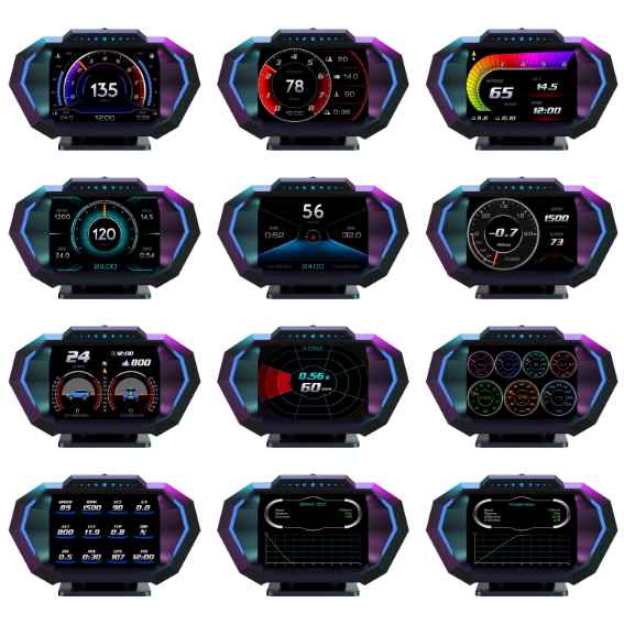 Бортовий комп'ютер HUD P24 GPS-спідометр, OBD2 - зображення 6