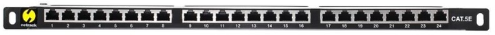 Patch panel Netrack 19'' 24-porty Cat 5e FTP, z półką (104-12) - obraz 1