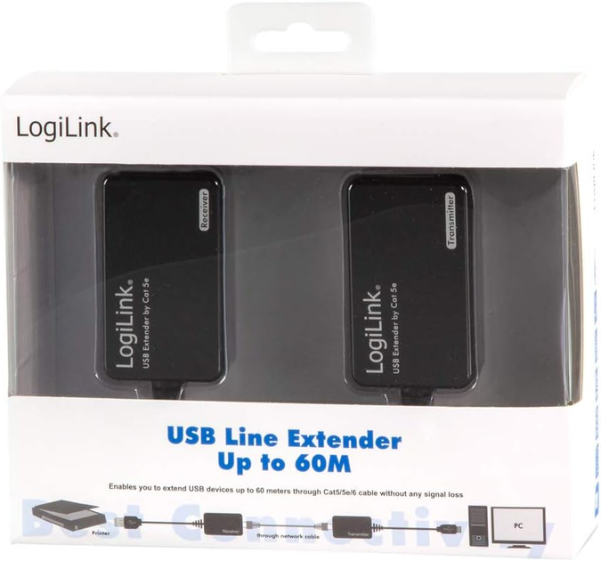 Кабель-подовжувач Logilink USB Type A - RJ-45 30 см (4260113567487) - зображення 6