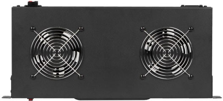 Moduł wentylatora Lanberg 19" with LCD 2 Fans + Thermostat 230V Black (AK-1502-B) - obraz 3