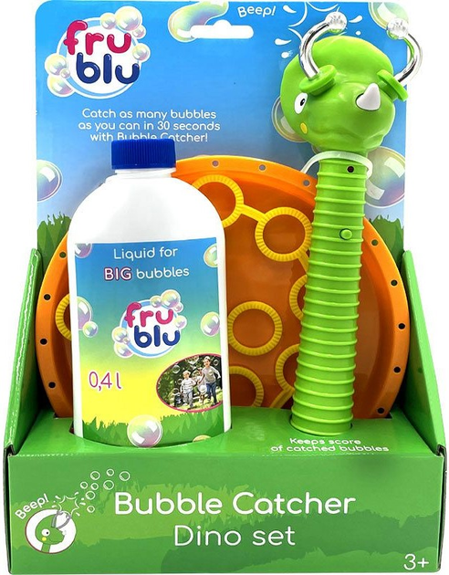 Zestaw do tworzenia baniek mydlanych Fru Blu Bubble Catcher Dino Set z płynem 0.4 ml DKF0913 (5908273000206) - obraz 1