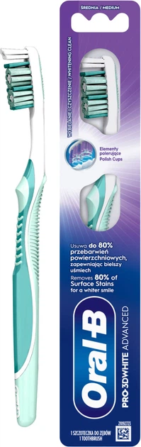 Зубная щетка Oral-B Pro 3D White Advanced Отбеливание Средней