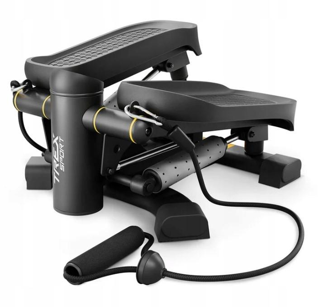 Тренажер Степпер для фитнеса Twiz Black 2в1 Trex Sport TX-070SP с эспандерами и шагомером до 150 кг - зображення 1
