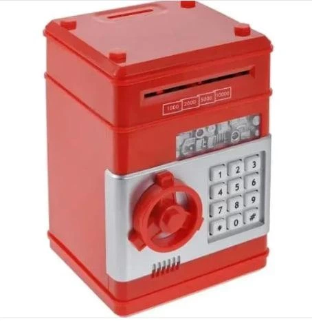 Копилка детская сейф скарбничка Number Bank с кодовым замком красный MA229red - изображение 3