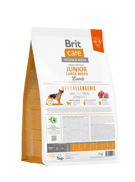 Сухий корм Brit Care Dog Hypoallergenic Junior Large Breed для молодих собак великих порід, гіпоалергенний з ягням, 3 кг, артикул 172218 - зображення 3
