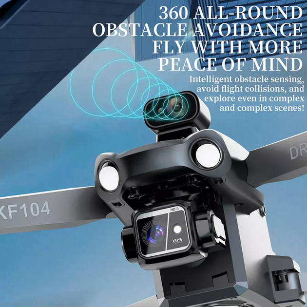 Квадрокоптер Kfplan KF104 Max - дрон с 4K и HD-камерами, ESC, 5G WI-FI, GPS, FPV, БК моторы, 6000м, до 30 мин. + SD карта - изображение 7