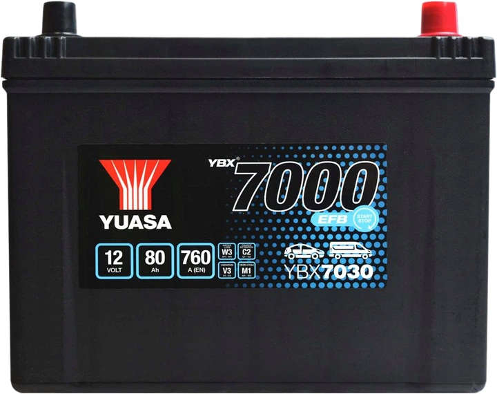 Автомобильный аккумулятор Yuasa 12V 80Ah EFB Start Stop Battery Japan YBX7030 (0) (YBX7030) - изображение 2
