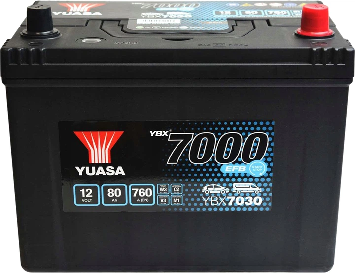 Автомобильный аккумулятор Yuasa 12V 80Ah EFB Start Stop Battery Japan YBX7030 (0) (YBX7030) - изображение 3