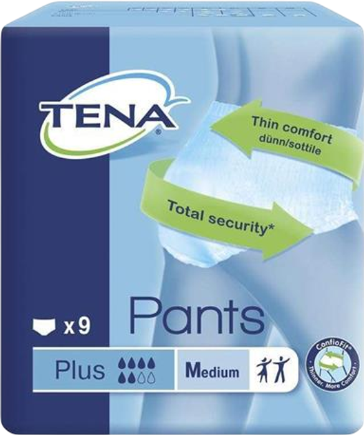 Zestaw pieluchomajtek Tena Pants Plus 9 szt (ZES7322540592412) - obraz 1