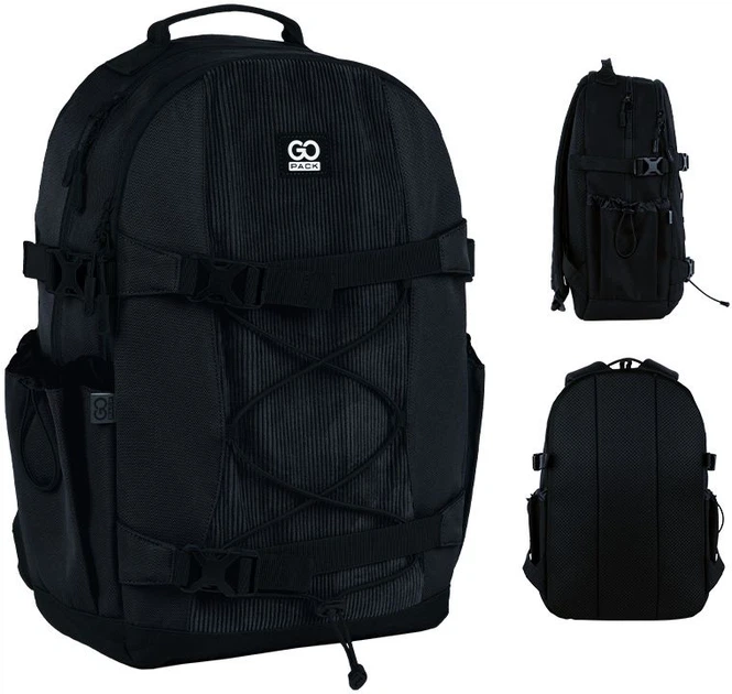 Рюкзак GoPack Education Teens 46x30x15 см 20 л Чорний (GO25-186L-1) - Фото 1 Рюкзак GoPack Education Teens 46x30x15 см 20 л Чорний (GO25-186L-1) - зображення 1