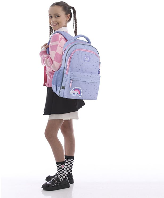 Рюкзак шкільний GoPack Education Keep Going 41x29x17 см 15 л Фіолетовий (GO25-182M-3) - зображення 15