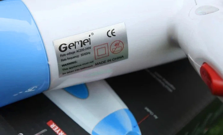 Компактний дорожній фен для сушіння волосся Gemei GM-1756 Pro 1200Вт Білий - зображення 5