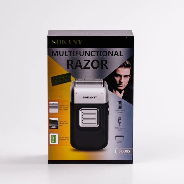 Акумуляторна електробритва-шейвер для гоління обличчя з USB та IPX5 Sokany SK-385 Pro Зелений + Щіточка для очищення - зображення 9
