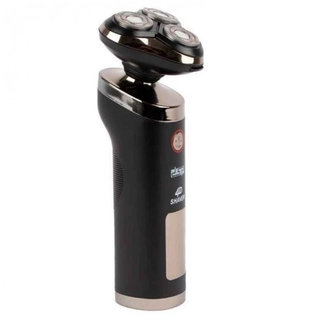 Аккумуляторная электробритва для бритья лица с USB, LED-дисплеем и IPX5 DSP-60078 Pro Черный + Щетка - изображение 4