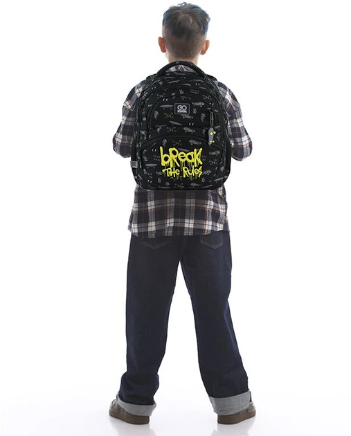 Рюкзак шкільний GoPack Education Break The Rules 39x29.5x12 см 17 л Чорний (GO25-175M-6) - зображення 17