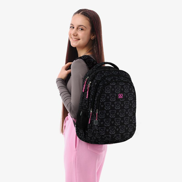 Рюкзак шкільний GoPack Teens 44x32x18 см 19 л Чорний (GO25-162L-2) - зображення 13