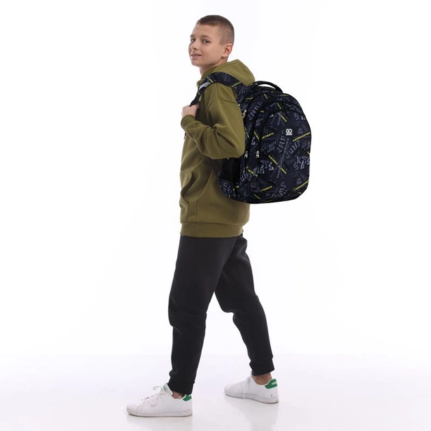 Рюкзак шкільний GoPack Teens 44x32x18 см 19 л Чорний (GO25-162L-5) - зображення 13