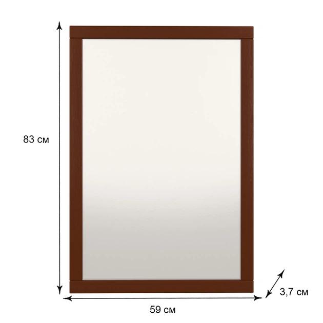 Настенное зеркало Fenster NVD-08 Коричневое 83x59x3,7 - изображение 3