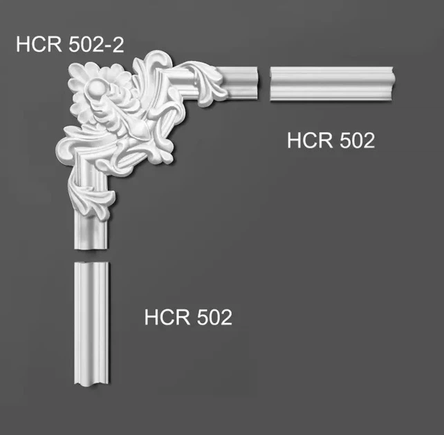 Угловой полиуретановый элемент Grand Decor HCR 502-2 - изображение 3