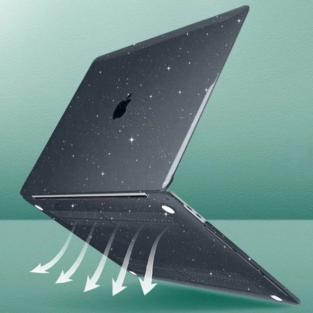 Захисний чохол-накладка Macbook Air 13.6 M2 M3 М4 М5 (A2681 / A3113 / А3240 / А3449) 2022-2026 р Чорно-Прозорий з блискітками - Фото 6 Захисний чохол-накладка Macbook Air 13.6 M2 M3 М4 М5 (A2681 / A3113 / А3240 / А3449) 2022-2026 р Чорно-Прозорий з блискітками - зображення 6