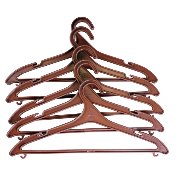 Плечики для одягу Laundry набір 5 шт, коричневий (VL-50 S2 brown) - Фото 2 Плечики для одягу Laundry набір 5 шт, коричневий (VL-50 S2 brown) - изображение 2