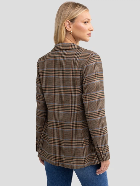 Marynarka damska w kratę Big Star Galani 000 XS Brązowa (5900714837624) - obraz 2