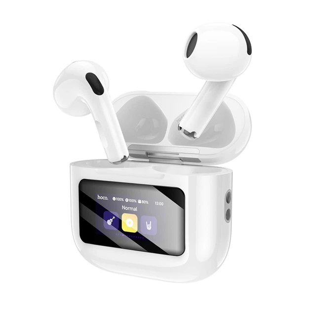 Наушники беспроводные HOCO EW73 TWS, TouchScreen, BT5.4, микрофон, вкладыши, White - Фото 3 Наушники беспроводные HOCO EW73 TWS, TouchScreen, BT5.4, микрофон, вкладыши, White - изображение 3