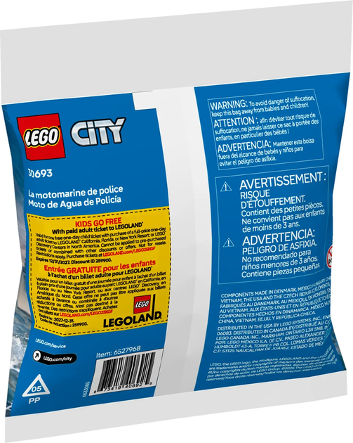 Zestaw klocków LEGO City Police Water Scooter 29 elementów (30693) - obraz 3