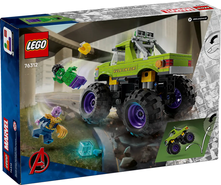 Zestaw klocków LEGO Super Heroes Marvel The Hulk Truck vs. Thanos 229 elementów (76312) - obraz 1