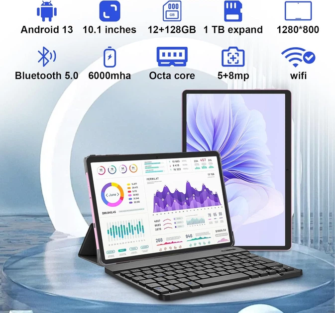 Планшет 10" HD XUEMI X3 6+6/128GB 8 ядер Android 13 6000mAh Pink Б/В - изображение 2
