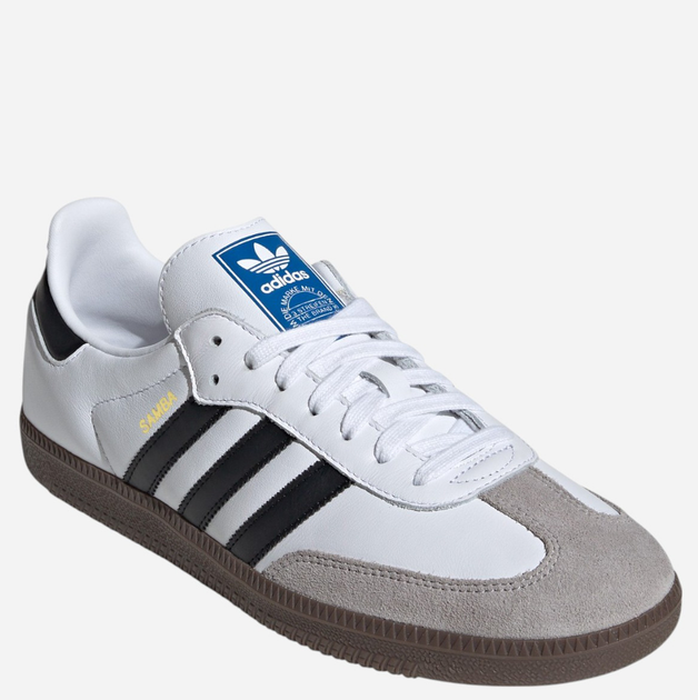 Чоловічі кеди низькі adidas Samba B75806 39.5 (6UK) Білі/Чорні/Сірі (4059809046197) - зображення 3