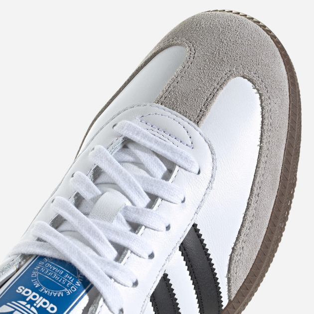 Чоловічі кеди низькі adidas Samba B75806 39.5 (6UK) Білі/Чорні/Сірі (4059809046197) - зображення 7