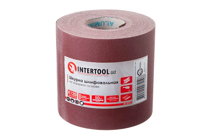 Шлифовальная шкурка Intertool 200 мм х 50 м P120 (BT-0721) - Фото 2 Шлифовальная шкурка Intertool 200 мм х 50 м P120 (BT-0721) - изображение 2