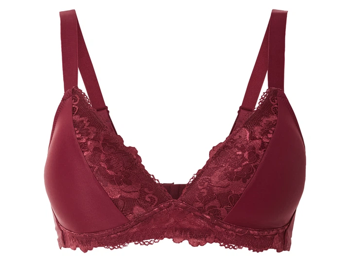 Бюстгальтер з мереживом для жінки Esmara LYCRA® 450736 85D бордовий - Фото 1 Бюстгальтер з мереживом для жінки Esmara LYCRA® 450736 85D бордовий - зображення 1