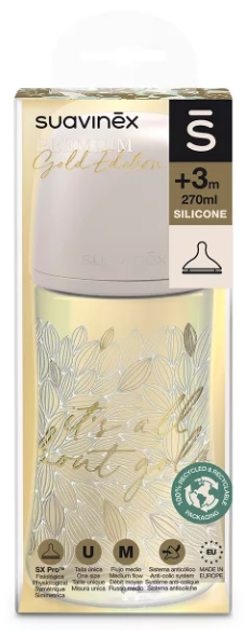 Пляшечка Suavinex Gold SXPro 270 мл Сіра (8426420072168) - зображення 3