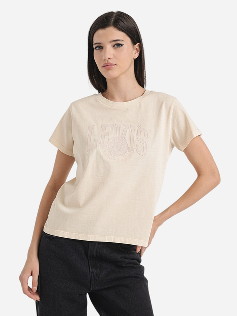 Футболка бавовняна жіноча Levi's A8804-0029 S Бежева (5401157553145) - зображення 1
