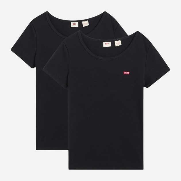 Набір футболок бавовняних жіночих 2 шт Levi's Crewneck 74856-0006 L Чорний (5400898230988) - зображення 1