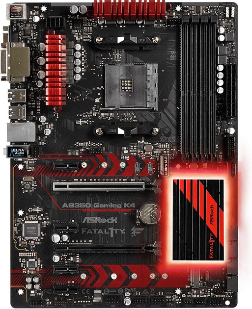 Материнская плата ASRock FATAL1TY AB350 Gaming K4 (sAM4, AMD B350, PCI-Ex16) - изображение 1