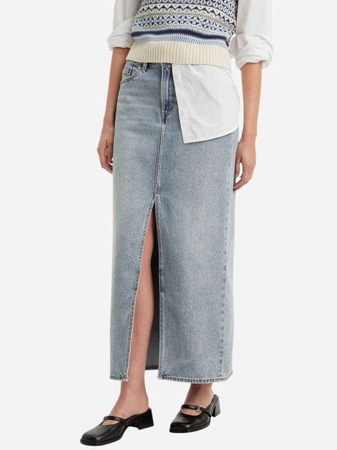 Spódnica trapezowa damska jeansowa Levi's Ankle Column Skirt A7512-0000 25 Niebieska (5401128874576) - obraz 1