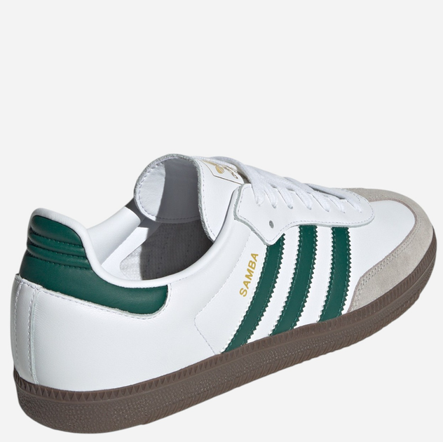 Чоловічі кеди низькі adidas Samba JH8797 40.5 (7UK) Білі/Зелені/Сірі (4067904541721) - зображення 4